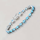 10.71 Carat Genuine Swiss Blue Topaz .925 Sterling Silver Bracelet-4