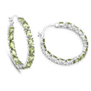 5.10 Carat Genuine Peridot .925 Sterling Silver Earrings-2