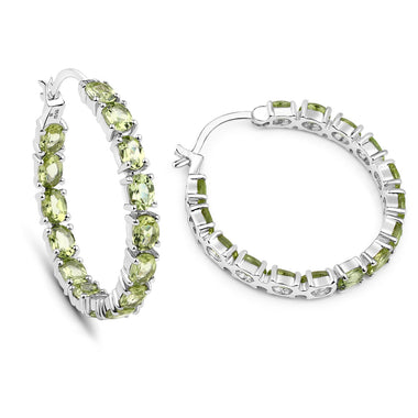 5.10 Carat Genuine Peridot .925 Sterling Silver Earrings - 0