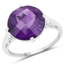 5.60 Carat Genuine Amethyst .925 Sterling Silver Ring-1