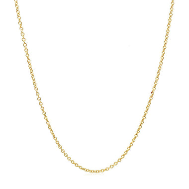 14k Yellow Gold Round Cable Link Chain 1.3mm - 0