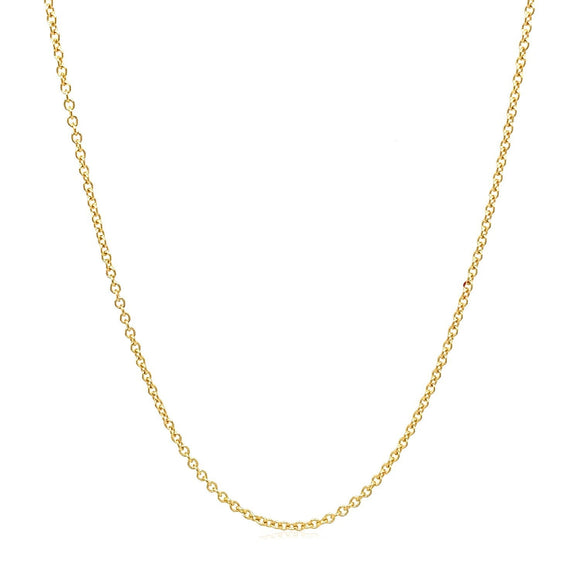 14k Yellow Gold Round Cable Link Chain 1.3mm