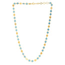 14k Yellow Gold Turquoise Geometric Mirror Gem Chain Necklace (5.00 mm)-2