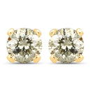 0.98 Carat Genuine LB Diamond 14K Yellow Gold Earrings-1
