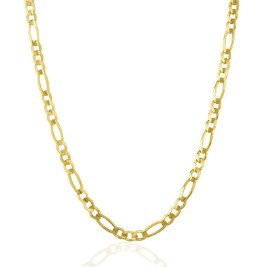 4.5mm 14k Yellow Gold Solid Figaro Chain - 0