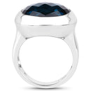 10.25 Carat Genuine London Blue Topaz .925 Sterling Silver Ring-2