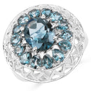 5.98 Carat Genuine London Blue Topaz .925 Sterling Silver Ring-1