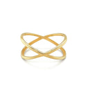 14k Yellow Gold Polished X Profile Ring-2