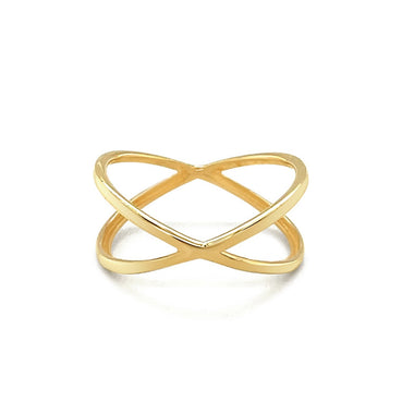 14k Yellow Gold Polished X Profile Ring - 0