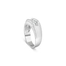 Men's .925 Sterling Silver 1/3 Cttw Diamond Channel Set 3 Stone Ring Band (I-J Color, I3 Clarity) - Ring Size 10-3