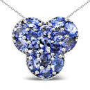 2.72 Carat Genuine Tanzanite .925 Sterling Silver Pendant-1