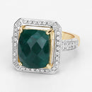 5.18 Carat Dyed Emerald and White Topaz .925 Sterling Silver Ring-4