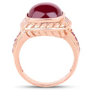9.14 Carat Glass Filled Ruby and Ruby .925 Sterling Silver Ring-2
