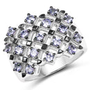 1.53 Carat Genuine Tanzanite .925 Sterling Silver Ring-1