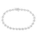 .925 Sterling Silver 1/2 Cttw Rose Cut Diamond Almond Shape Link Tennis Bracelet (I-J Color, I3 Clarity) - 7â€Â-2