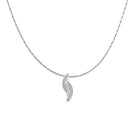 .925 Sterling Silver Diamond Accent Bypass Curve 18" Pendant Necklace (I-J Color, I3 Clarity)-4
