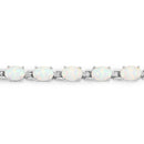 3.50 Carat Genuine Created Opal .925 Sterling Silver Bracelet-2