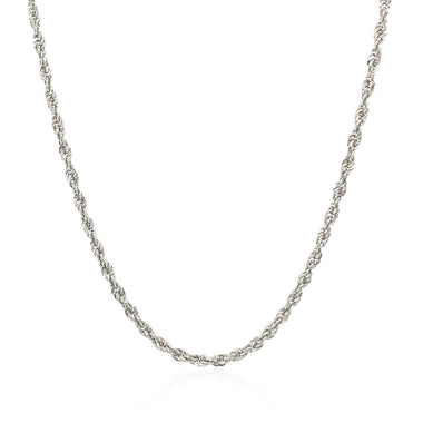 2.0mm 14k White Gold Light Rope Chain - 0