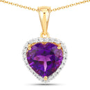 4.76 Carat Genuine Amethyst and White Topaz .925 Sterling Silver Pendant-1