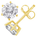 18K Yellow Gold 1-1/2 Cttw Round Brilliant-Cut Near Colorless Diamond Classic 6-Prong Stud Earrings (H-I Color, I1-I2 Clarity)-2