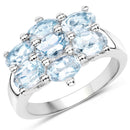 3.57 Carat Genuine  Blue Topaz .925 Sterling Silver Ring-1