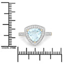 1.58 Carat Genuine Aquamarine and White Diamond 14K Yellow Gold Ring-3