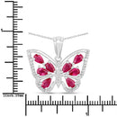 2.07 Carat Genuine Ruby and White Zircon .925 Sterling Silver Pendant-3