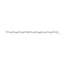 10K Yellow and White Gold 3.00 Cttw Diamond Cluster and Wave Link Bracelet (I-J Color, I1-I2 Clarity) - 7.25"-4