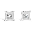10K White Gold 1/5 Cttw Invisible Set Princess-Cut Diamond Stud Earrings (H-I Color, SI2-I1 Clarity)-5