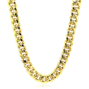 9.15mm 10k Yellow Gold Semi Solid Miami Cuban Chain - 0