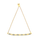 14K Yellow Gold Plated .925 Sterling Silver Diamond Accent Alternating Marquise Shape and Heart Links Bolo Bracelet (I-J Color, I3 Clarity) - Adjustable 6" to 9"-3