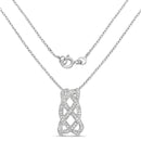 0.54 Carat Genuine White Diamond .925 Sterling Silver Pendant-2