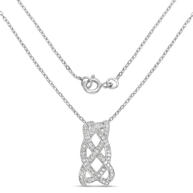 0.54 Carat Genuine White Diamond .925 Sterling Silver Pendant - 0