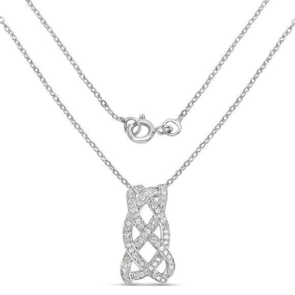 0.54 Carat Genuine White Diamond .925 Sterling Silver Pendant