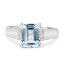 2.64 Carat Genuine Blue Topaz and White Topaz .925 Sterling Silver Ring-3
