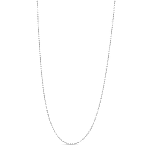 .925 Sterling Silver 0.7mm Slim and Dainty Unisex 18" Inch Ball Bead Chain Necklace