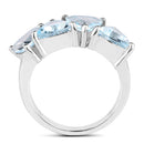 5.00 Carat Genuine  Blue Topaz .925 Sterling Silver Ring-2