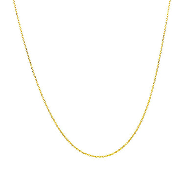 14k Yellow Gold Diamond Cut Cable Link Chain 0.7mm - 0