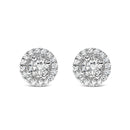 14K White Gold 3/4 Cttw Lab Grown Diamond Solitaire With Halo Stud Earrings (G-H Color, VS2-SI1 Clarity)-1