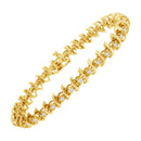 10KT Yellow Gold Plated .925 Sterling Silver 1 cttw Prong-Set Diamond Link Bracelet (J-K, I1-I2) - 7.5"-3