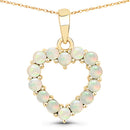 0.42 Carat Genuine Ethiopian Opal 10K Yellow Gold Pendant-1