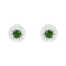 .925 Sterling Silver 1/4 Cttw Round Brilliant-Cut Green Diamond Miracle-Set Stud Earrings (Fancy Color-Enhanced, I1-I2 Clarity)-2