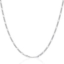 14k White Gold Solid Figaro Chain 1.9mm-2