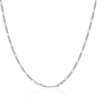 14k White Gold Solid Figaro Chain 1.9mm - 0