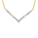 14K Yellow and White Gold 2.0 Cttw Princess Cut Diamond Flared and X-Station V Shaped 18â€ Franco Chain Statement Necklace (H-I Color, SI2-I1 Clarity)-1