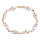 10K Rose Gold 1.0 Cttw Diamond Infinity Loop and Swirl Link Bracelet (I-J Color, I2-I3 Clarity) - 7.25" Inches-1