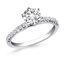 14k White Gold Engagement Ring with Fishtail Diamond Accents-1