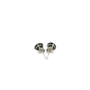 14k White Gold Stud Earrings with Black Faceted Cubic Zirconia(6mm)-3