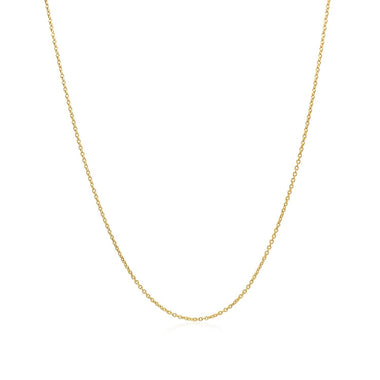 14k Yellow Gold Oval Cable Link Chain 0.6mm - 0