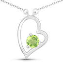 0.51 Carat Genuine Peridot .925 Sterling Silver Necklace-1